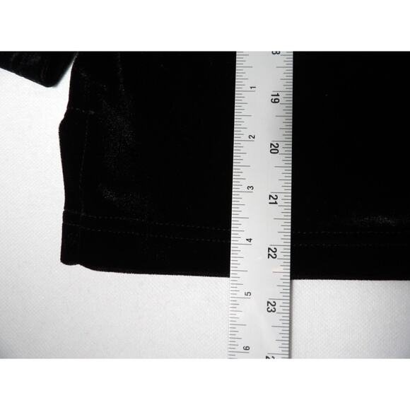 Merona Velvet Velour Shirt Large V Neck Black Long Sleeve Fairy Goth 90s Y2K - Picture 8 of 11